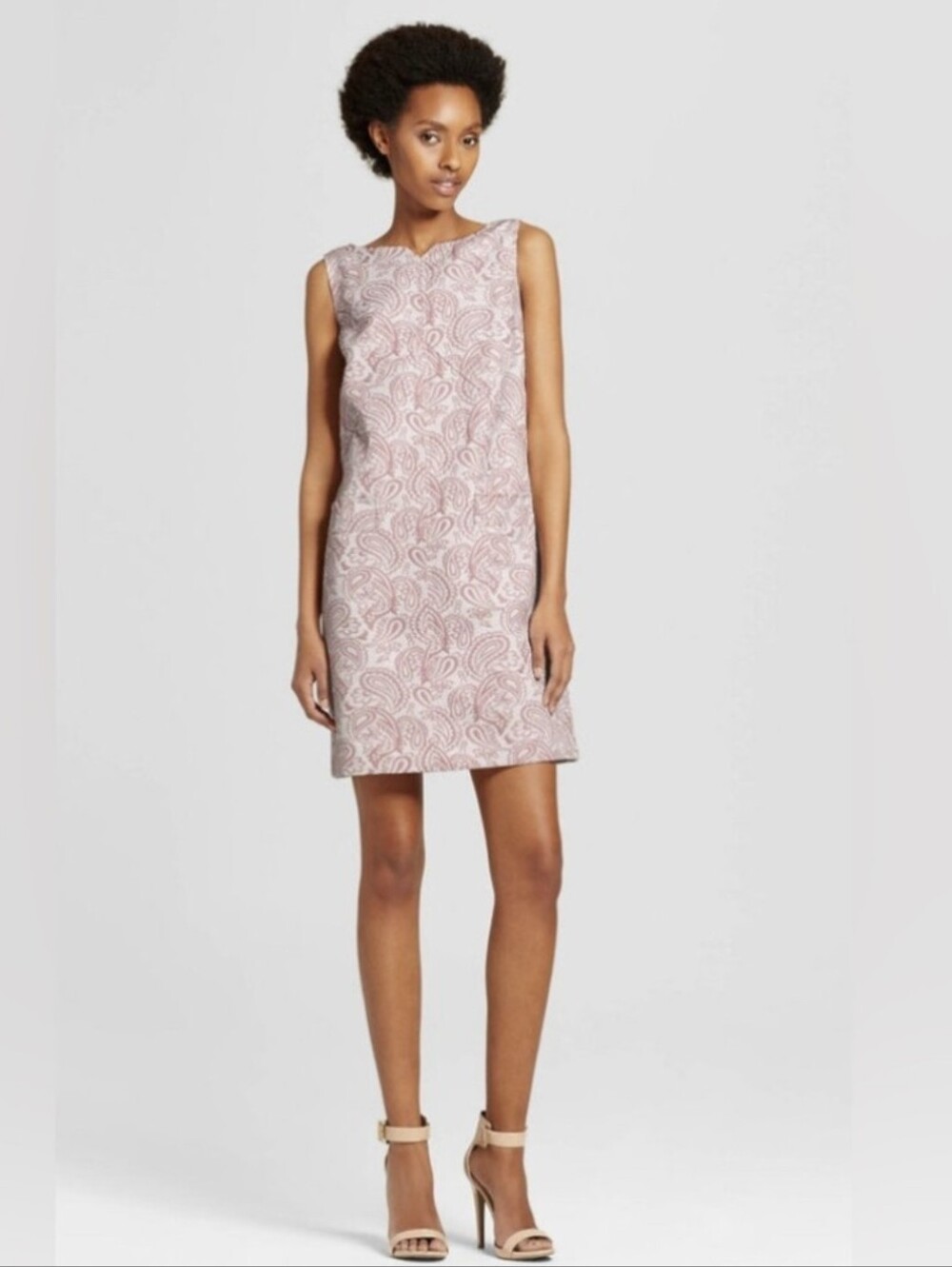 Victoria Beckham  Blush Floral Jacquard Shift Dress